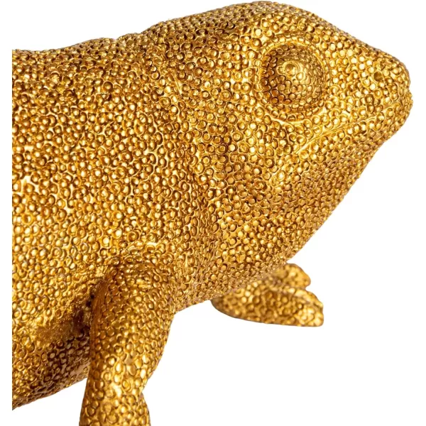 Creative CoOp Resin Chameleon with Glass Vase Gold