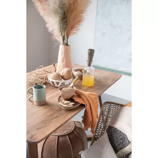 Creative CoOp Round Cotton Velvet Pouf Sand