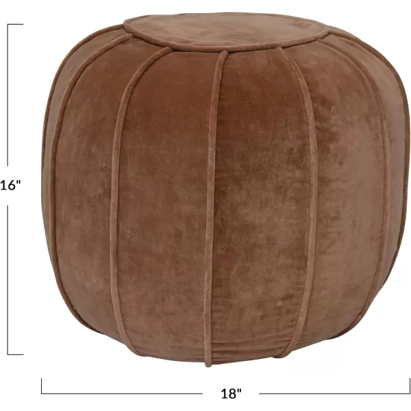 Creative CoOp Round Cotton Velvet Pouf Sand