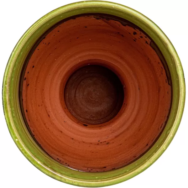 Creative CoOp Round TerraCotta Hobnail Footed Vase GreenGreen