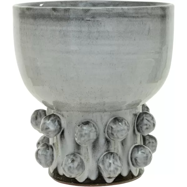 Creative CoOp Round TerraCotta Hobnail Footed Vase GreenWhite