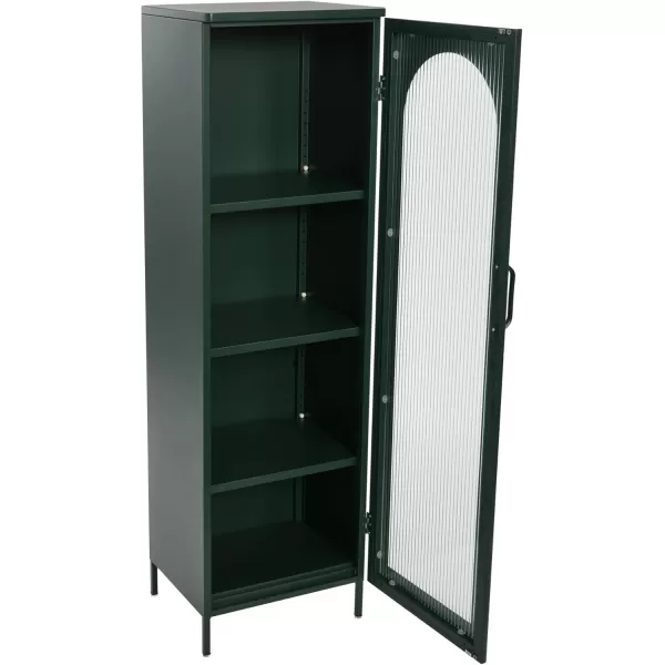 Creative CoOp Solstice Metal Cabinet with 2 Arched Glass Doors Dark GreenGreen