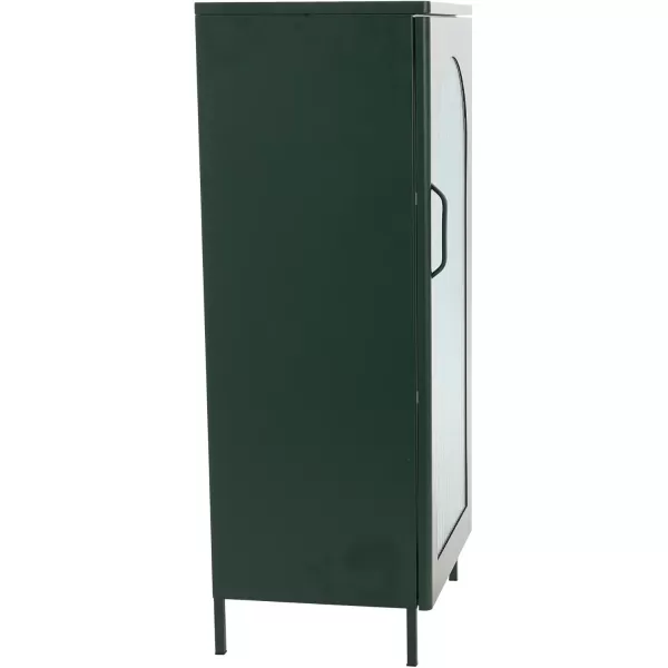 Creative CoOp Solstice Metal Cabinet with 2 Arched Glass Doors Dark GreenGreen