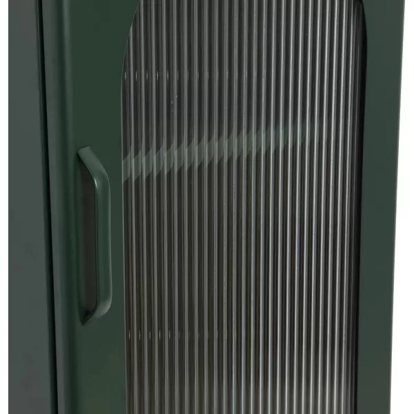 Creative CoOp Solstice Metal Cabinet with 2 Arched Glass Doors Dark GreenGreen