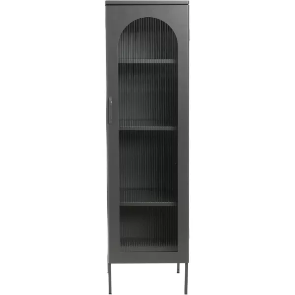 Creative CoOp Solstice Metal Cabinet with 2 Arched Glass Doors Dark GreenGrey