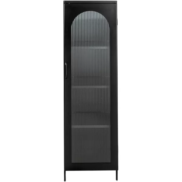Creative CoOp Solstice Metal Cabinet with 2 Arched Glass Doors Dark GreenMatte Black