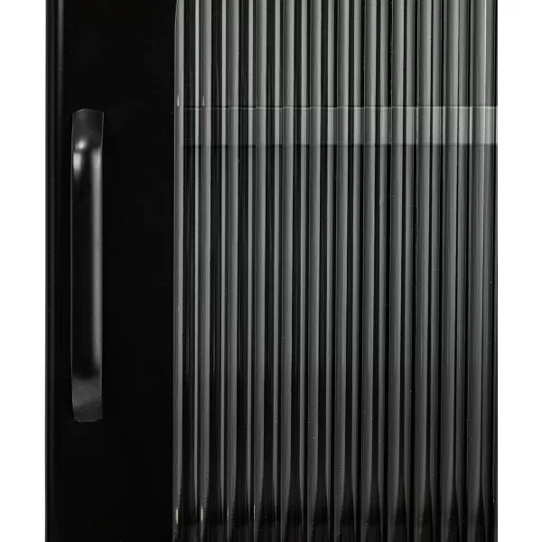 Creative CoOp Solstice Metal Cabinet with 2 Arched Glass Doors Dark GreenMatte Black