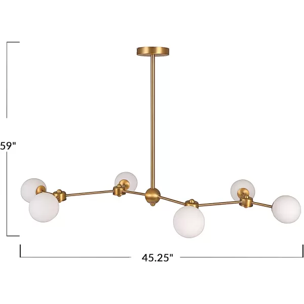 Creative CoOp Sputnik Opal Glass Chandelier Brushed Gold