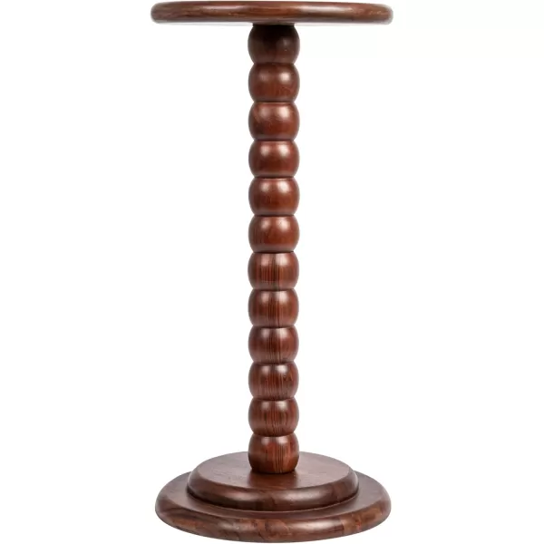 Creative CoOp Stacked Pedestal Cocktail Side Table BlackDark Chestnut