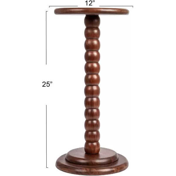 Creative CoOp Stacked Pedestal Cocktail Side Table BlackDark Chestnut