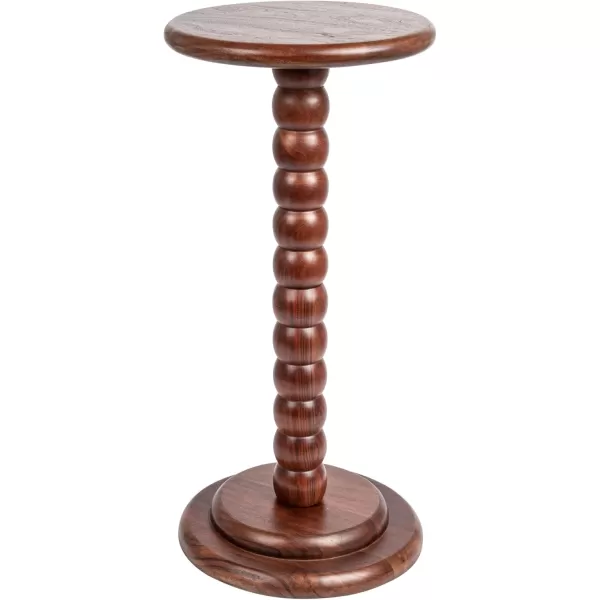 Creative CoOp Stacked Pedestal Cocktail Side Table BlackDark Chestnut