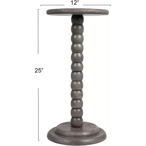 Creative CoOp Stacked Pedestal Cocktail Side Table BlackDove Grey