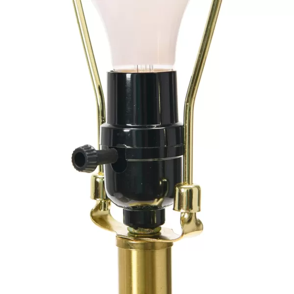 Creative CoOp Striped Ceramic Table Lamp with Brushed Gold Accents Black and WhiteBlue Stripe