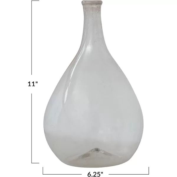 Creative CoOp Timeless Elegance Glass Bottle Vase Clear625 Round x 11H