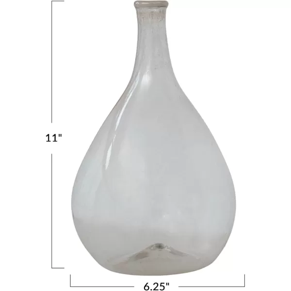 Creative CoOp Timeless Elegance Glass Bottle Vase Clear625 Round x 11H