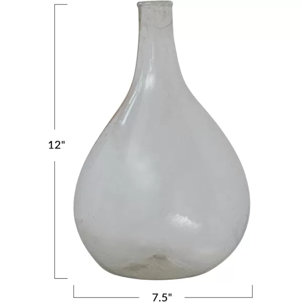 Creative CoOp Timeless Elegance Glass Bottle Vase Clear75 Round x 12H