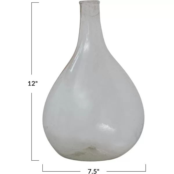 Creative CoOp Timeless Elegance Glass Bottle Vase Clear75 Round x 12H