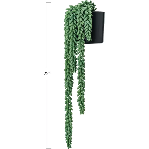 Creative CoOp Verdant Faux Donkey Tail Plant in Round Plastic Pot Green