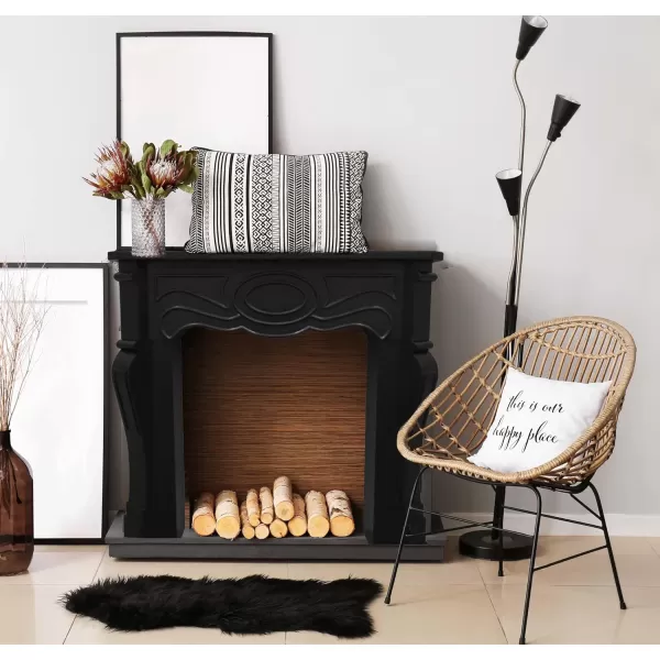 Creative CoOp Victorian Fireplace Mantel WhiteBlack