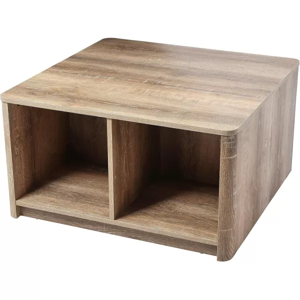 Creative CoOp Wood Console Table with Storage Coastal Oak Book ShelfCoffee Table