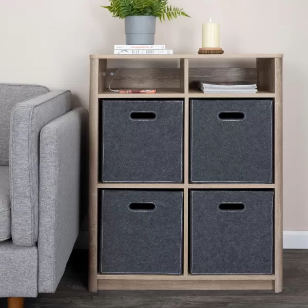 Creative CoOp Wood Console Table with Storage Coastal Oak Book ShelfConsole Table