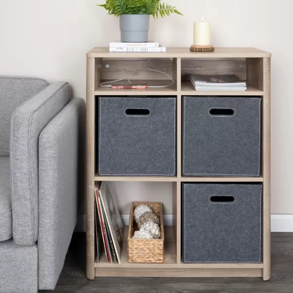Creative CoOp Wood Console Table with Storage Coastal Oak Book ShelfConsole Table