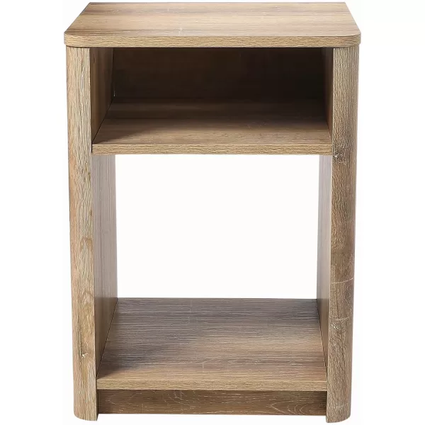 Creative CoOp Wood Console Table with Storage Coastal Oak Book ShelfEnd Table