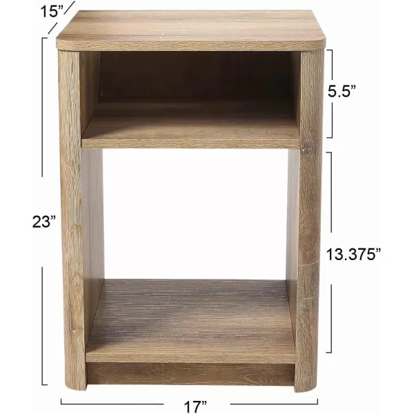 Creative CoOp Wood Console Table with Storage Coastal Oak Book ShelfEnd Table