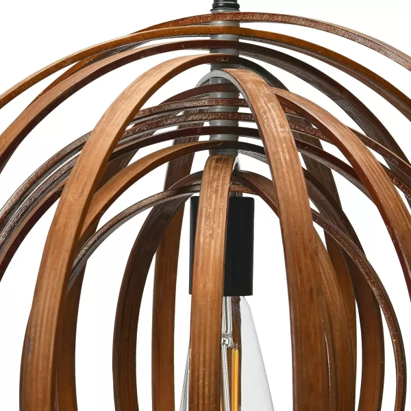 Creative CoOp Wood Globe Pendant Brown