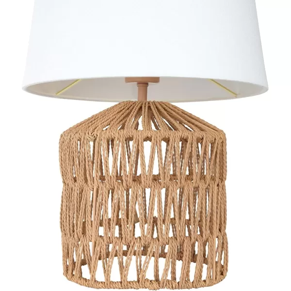 Creative CoOp Woven Rope Table Lamp with Empire Shade Natural