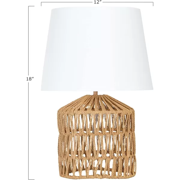 Creative CoOp Woven Rope Table Lamp with Empire Shade Natural