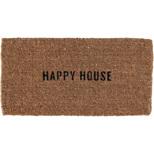 Creative CoOp quotHappy House Large Coir Doormat Natural