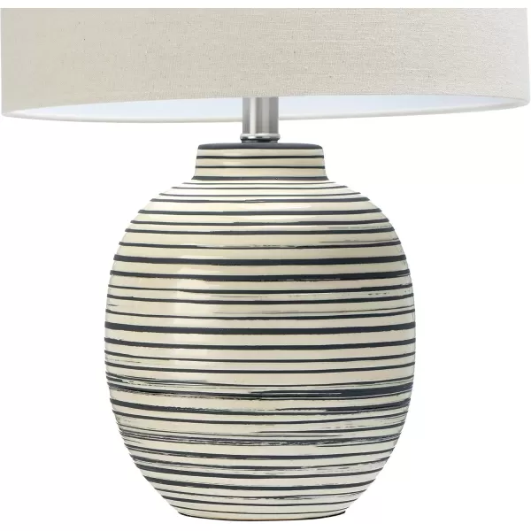 Creative Coop EC0413 23quot Ceramic Textured Striped Table Lamp Grey