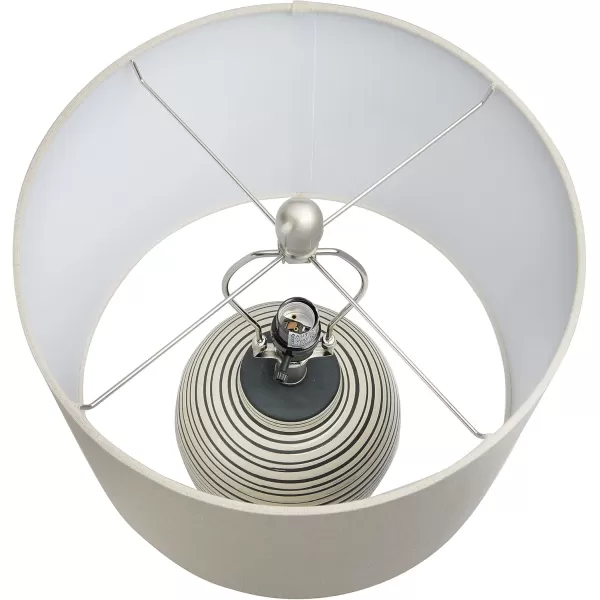 Creative Coop EC0413 23quot Ceramic Textured Striped Table Lamp Grey