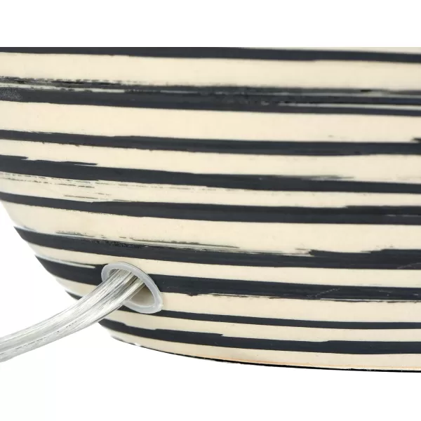 Creative Coop EC0413 23quot Ceramic Textured Striped Table Lamp Grey