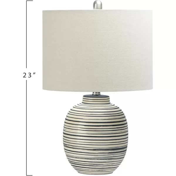 Creative Coop EC0413 23quot Ceramic Textured Striped Table Lamp Grey
