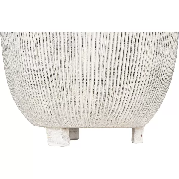 Distressed Cream Terracotta Planter with Fluted TextureFooted Planter