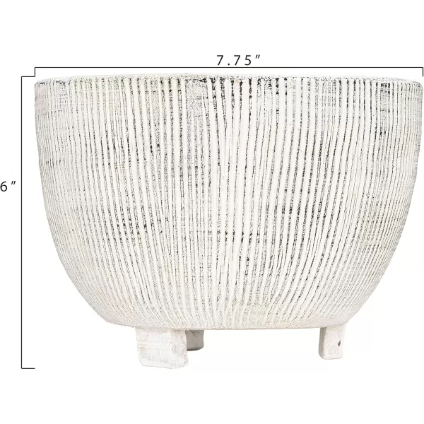 Distressed Cream Terracotta Planter with Fluted TextureFooted Planter