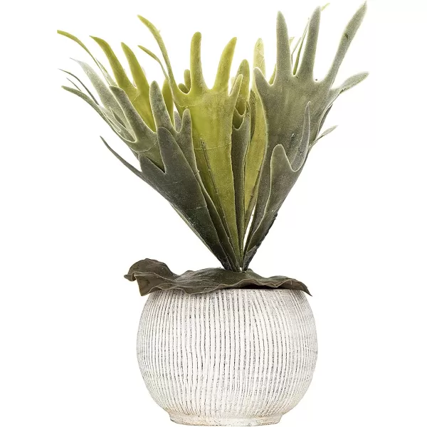 Distressed Cream Terracotta Planter with Fluted TexturePlanter