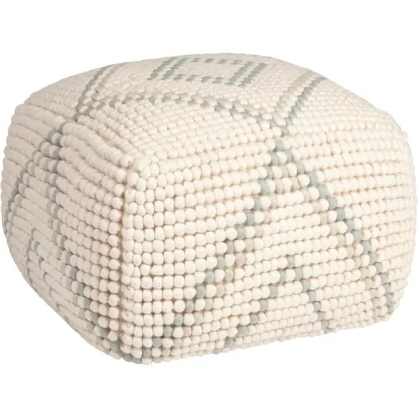 Cream New Zealand Pouf with Blue ampamp Green Accents