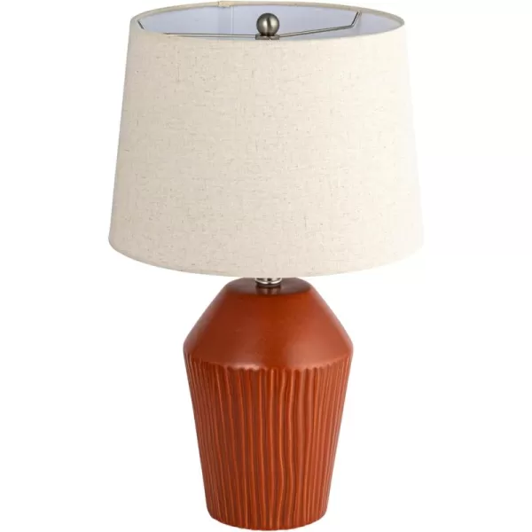 Creative CoOp 13quot Round Stoneware Desk Lamp BlackTerracotta