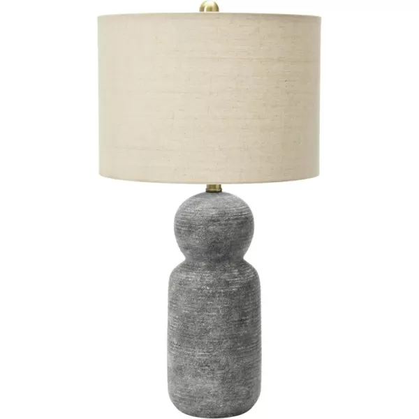 Creative CoOp 14quot Round Stoneware Desk Lamp Dark Grey