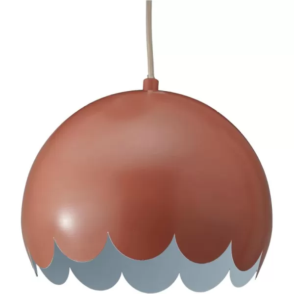 Creative CoOp 40 Watt Scalloped Metal Pendant Lamp Clay Color
