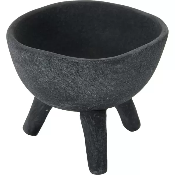 Creative CoOp Boho Terracotta Footed Planter with Organic Edge Matte TaupeMatte Black