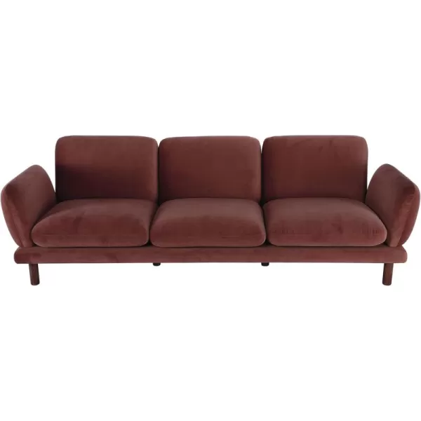 Creative CoOp Clay Velvet Upholstered Sofa with Oak Wood Legs ColorSofa