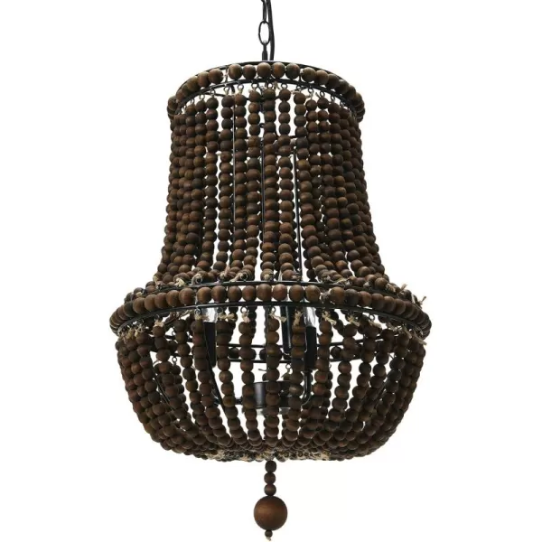 Creative CoOp EC0915 Draped Wood Bead Chandelier 21quot H CreamBrown