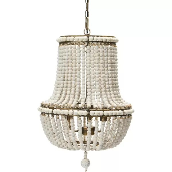 Creative CoOp EC0915 Draped Wood Bead Chandelier 21quot H CreamCream