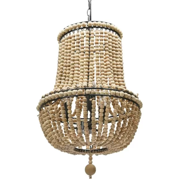 Creative CoOp EC0915 Draped Wood Bead Chandelier 21quot H CreamNatural
