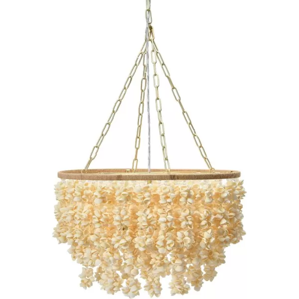 Creative CoOp EC1051 20quot Round Metal and Shell Style Ceiling Light ChandelierChandelier