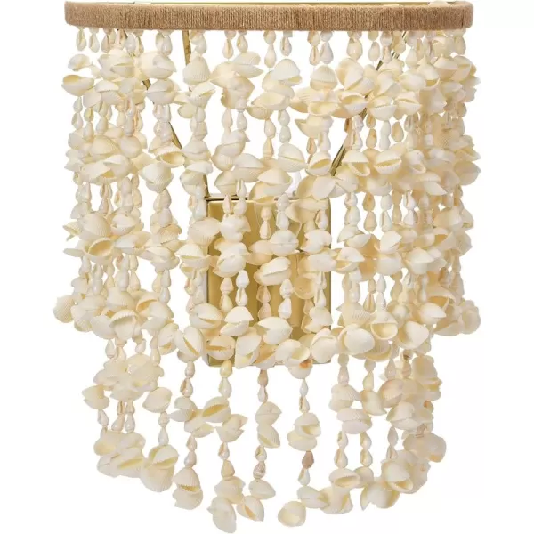 Creative CoOp EC1051 20quot Round Metal and Shell Style Ceiling Light ChandelierWall Scone